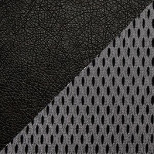 Чёрная экокожа/серая ткань