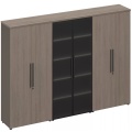 Офисный шкаф комбинированный (закрытый-стекло-закрытый)