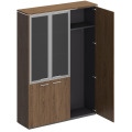 Офисный шкаф комбинированный (со стеклом + для одежды узкий)