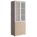 Шкаф офисный для бумаг со стеклом в алюминиевой раме