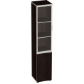 Офисный шкаф высокий узкий (стекло алюм. рама)