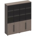 Офисный шкаф для документов со стеклянными дверями (стенка из 2 шкафов)