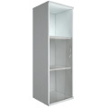 Офисный шкаф узкий средний со стеклом + полка), Л/Пр.