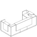 Стойка ресепшн П-образная (полки высокие)