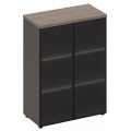Офисный шкаф для документов средний со стеклянными дверями