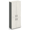 Офисный шкаф высокий широкий (2 низких + 2 средних фасада, задняя стенка ЛДСП