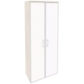 Офисный шкаф высокий широкий (2 высоких фасада белое стекло в раме)