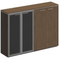 Офисный шкаф для документов комбинированный (стекло+закрытый)