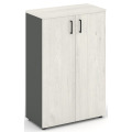 Офисный шкаф средний широкий (2 низких фасада, задняя стенка ЛДСП