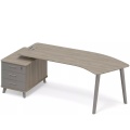 Стол эргономичный на опорной тумбе малой (тип 5) левый