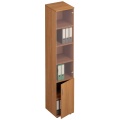 Офисный шкаф для документов узкий со стеклом