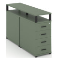 Тумба двухсторонняя опорная/приставная 4 ящика. С надставкой.