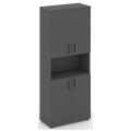 Офисный шкаф высокий широкий (4 низких фасада, задняя стенка ЛДСП