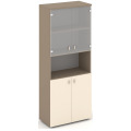 Офисный шкаф высокий широкий (ЛДСП + матовое стекло)