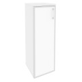 Офисный шкаф средний узкий белое стекло в раме (лев/прав) 