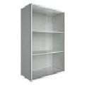 Офисный шкаф средний широкий со стеклом