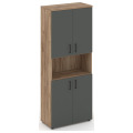 Офисный шкаф высокий широкий (4 низких фасада, задняя стенка ЛДСП