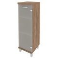 Офисный шкаф средний узкий со стеклом (правый)