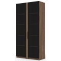 Офисный шкаф высокий со стеклом (полки ЛДСП)