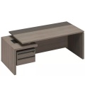 Стол руководителя с тумбой подвесной 2-ящичной с замком левый