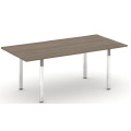 Стол переговорный на металлокаркасе на П-образных опорах (нерж.сталь)