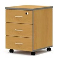 Тумба мобильная с колёсиками и замком, 3 ящика