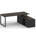 Стол руководителя на металлокаркасе с опорной греденцией (правый)
