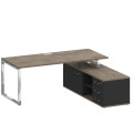 Стол руководителя на металлокаркасе с опорной греденцией (правый)