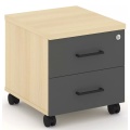 Тумба мобильная 2 ящика. Стандартные колеса