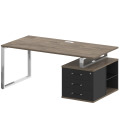 Стол руководителя на металлокаркасе с опорной тумбой (правый)