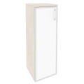 Офисный шкаф средний узкий белое стекло в раме левый / правый