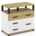 Тумба приставная широкая 4 ящика + 1 распашной фасад. С надставкой широкой.