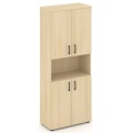 Офисный шкаф высокий широкий (4 низких фасада, задняя стенка ЛДСП