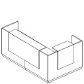 Стойка ресепшн угловая левая (полки высокие) с подсветкой