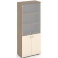 Шкаф высокий широкий (ЛДСП + матовое стекло)