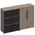 Офисный шкаф комбинированный средний (стекло-закрытый)