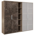 Офисный шкаф высокий 4 створки, с нишей