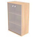 Офисный шкаф средний со стеклом