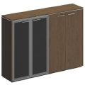 Офисный шкаф для документов комбинированный (стекло+закрытый)