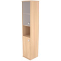 Офисный шкаф высокий узкий полузакрытый со стеклом(Л/Пр)