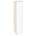 Офисный шкаф высокий узкий с белым стеклом в раме левый / правый