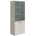 Офисный шкаф для бумаг со стеклом в алюминиевой раме