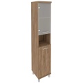 Офисный шкаф высокий узкий со стеклом (левый)