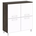 Офисный шкаф квадратный закрытый со стеклом (white)