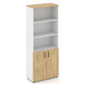 Офисный шкаф высокий широкий (2 низких фасада, задняя стенка ЛДСП