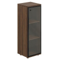 Офисный шкаф средний узкий со стеклом правый