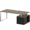 Стол руководителя на металлокаркасе с опорной тумбой (правый)