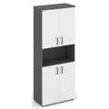 Офисный шкаф высокий широкий (4 низких фасада, задняя стенка ЛДСП