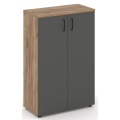 Офисный шкаф средний широкий (2 низких фасада, задняя стенка ЛДСП