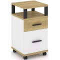 Тумба мобильная 1 ящик + 1 распашной фасад. С надставкой.